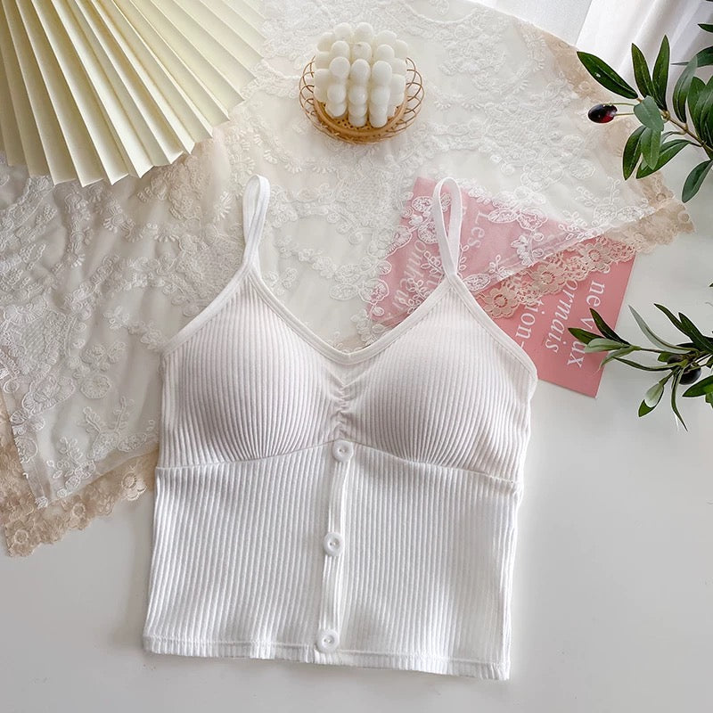 Seattle Button Up Built-In Bra Cami Top